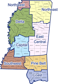 Mississippi Regionalization Map
